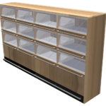 Alba showcase unit with 675w shelves - 2735-x500-x1580