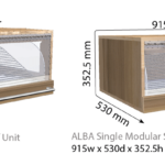 Lane Alba bakery display units with dimensions
