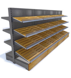 QShelf Shelving with wooden shelves